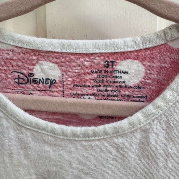 Disney Minnie Mouse 3T Girls Red and White Sequin Short Sleeve Blouse Top - Picture 5 of 6